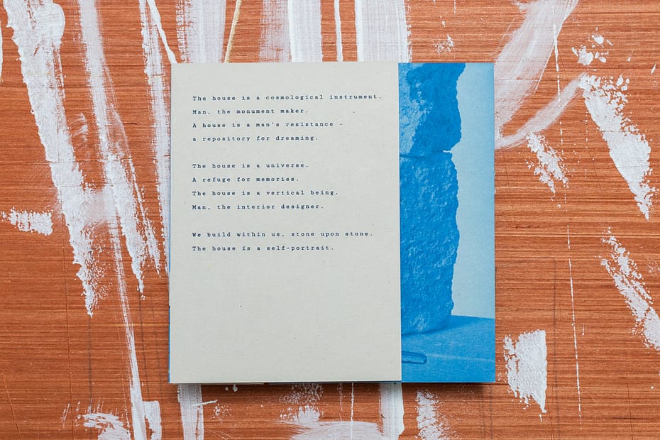 “Oneiric House” zine by Chris Finnegan, published by Biscuit Books Press, displayed on a table at a photobook fair.